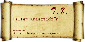 Tiller Krisztián névjegykártya